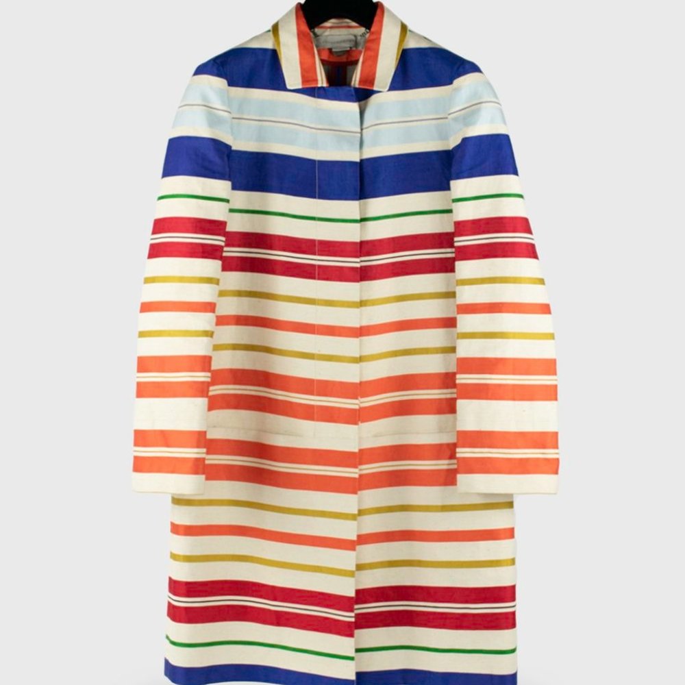 Stella McCartney Multi-Stripe Mac Coat
